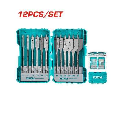 12 Pcs Flat Wood Drill Bits Set – TOTAL TACSDL1206 image 1