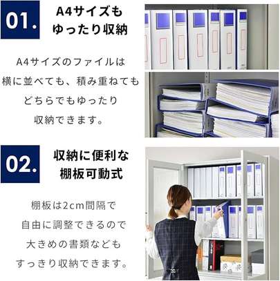 Industrial White Half Glass Steel Cabinet image 3