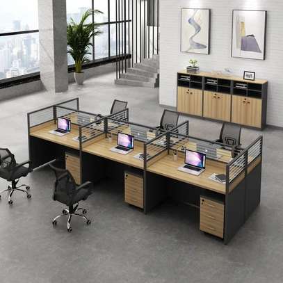 Workstation: 6 Way Modular Setup, Stylish Office Work Desk image 3