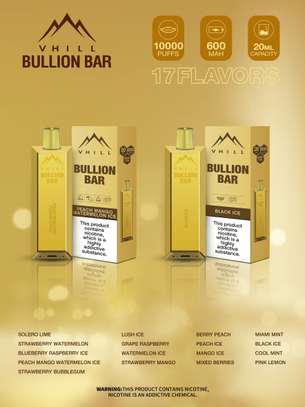 VHILL BULLION BAR 10K Puffs Vape Peach Mango Watermelon Ice image 3