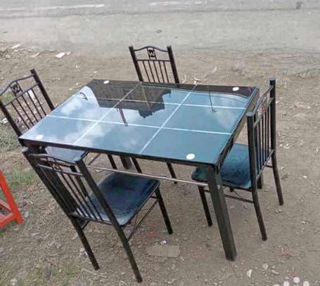 Glass make dinner table in black image 1