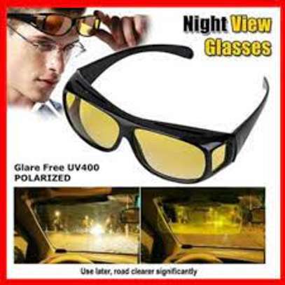 Day And Night Driving Glasses Anti Glare Vision Driver Safety Sunglasses -Brown And Black image 3