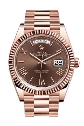 Rolex President 40mm Day-Date Rose Gold Chocolate Dial Watch image 1