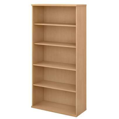Tall Wooden Bookcase with Five Tiers image 5