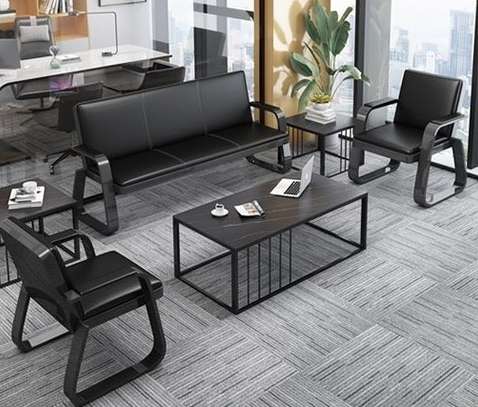 Office sofa: Modern Leather Reception Sofa image 6