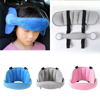 Kids car headrest available in pink ,grey and blue image 1