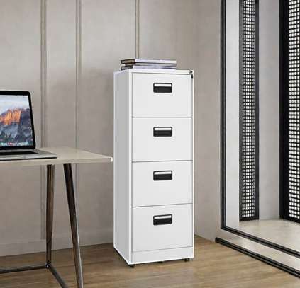Office Cabinet : Vertical 4-Drawer Steel Cabinet Storage image 1