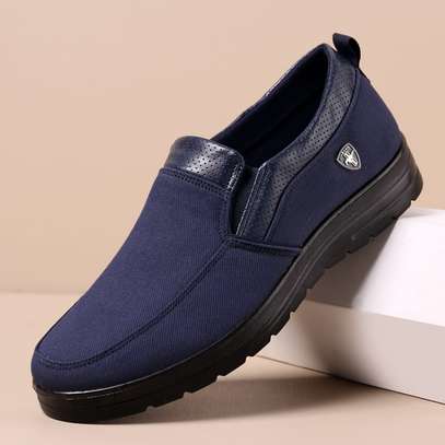 Comfort Fashion Slipon Mens Sneakers Navy Blue image 1