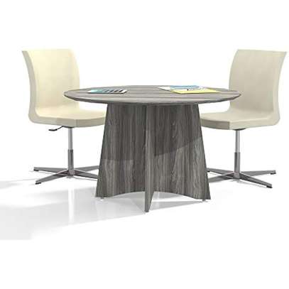 Conference Table: 48" Round Medina Table, Gray Finish image 4