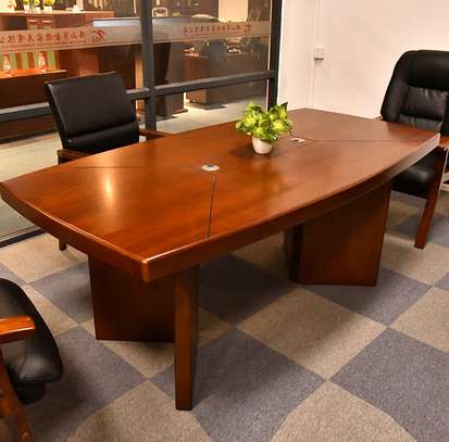 Mahogany 2.4m Curved Edge Conference Office Table image 12
