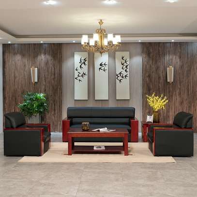 Office Sofas: 5 Seater Mahogany Executive Sofa image 5