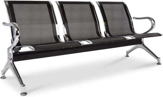 Waiting bench: 3-seater black waiting bench image 3