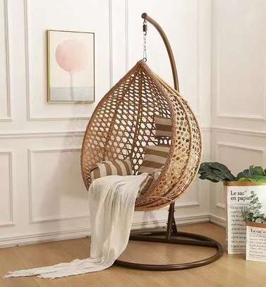 Outdoor Rattan Hanging Hammock-Swing Chair (Cushioned) image 9