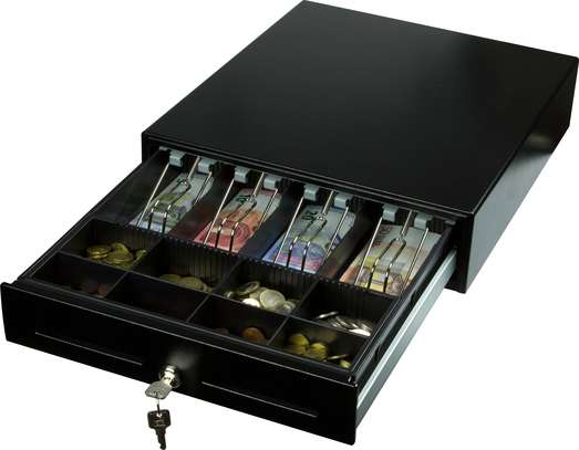 Cash Drawer Safe Box 4 Bill 5 Coin Tray For POS image 1