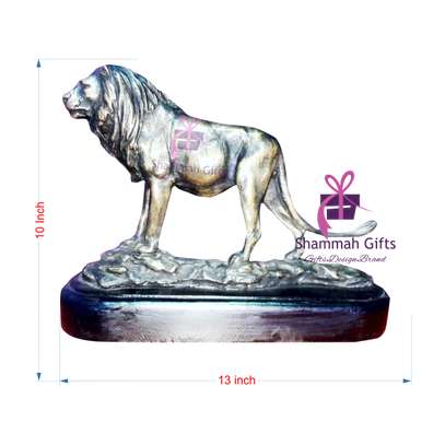 Lion & rhino cast sculpture is a perfect gift to boss, director, manager, pastor, leader, dignitary... with a symbolism.  We customized with your message & package it in an elegant gift box made of banana dry leaves/back image 1