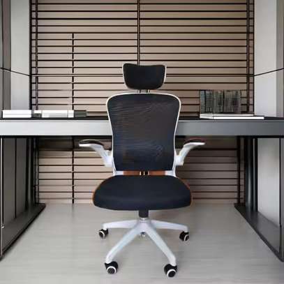 Mesh High-Back Chair with Flip-Up Armrests image 3