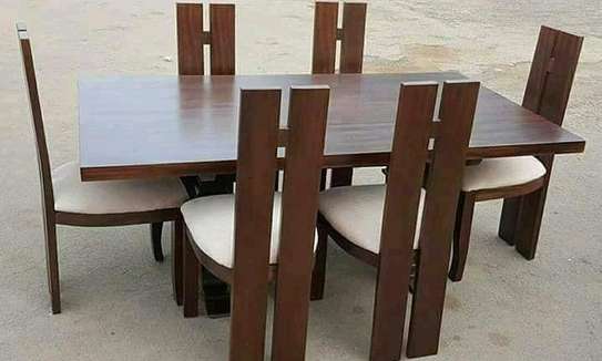 Simple and Elegant 6-seater mahogany dining table image 1