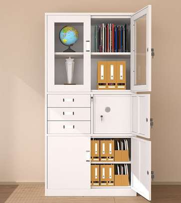 3-Drawer Office Cabinet with Safe & Glass Door Display image 6