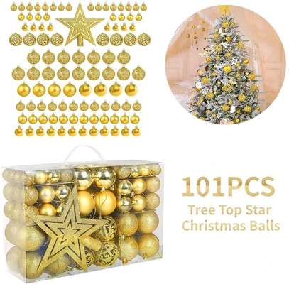 101Pcs Red Christmas Ball Ornaments image 2