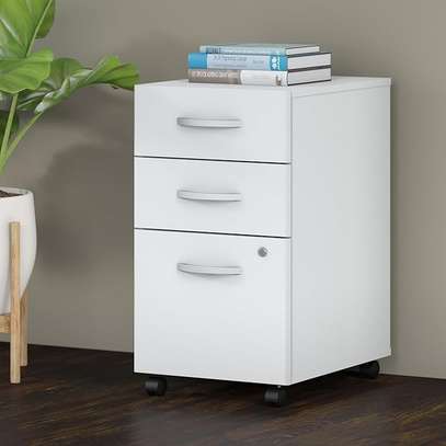 3‑Drawer Mobile File Cabinet in White image 2