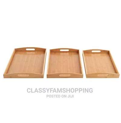 High Quality Multifunctional Bamboo Serving Trays image 1