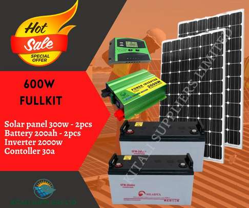 600w solar fullkit with solarpex battery 200ah image 1