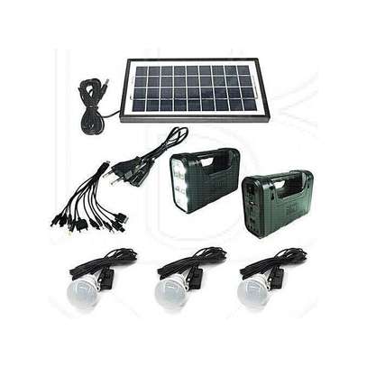Gd Solar Lighting System Kit with 3 bulbs , Solar Panel, Power cable and Multiple Phone Charger image 2