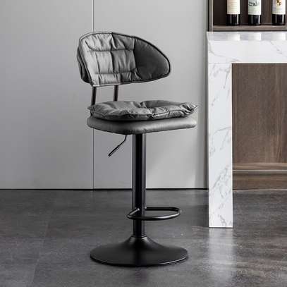 Modern Luxury Bar Stool with Light Rotating Seat image 2