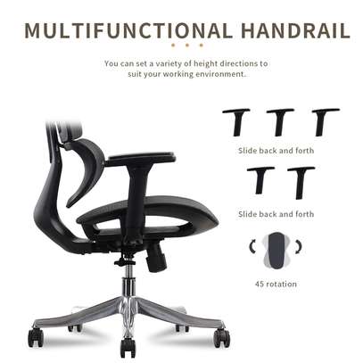 Office chair: Black orthopedic swivel office chair image 4