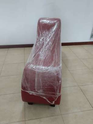 Red Upholstered Lounge Chair Comfortable Modern image 5