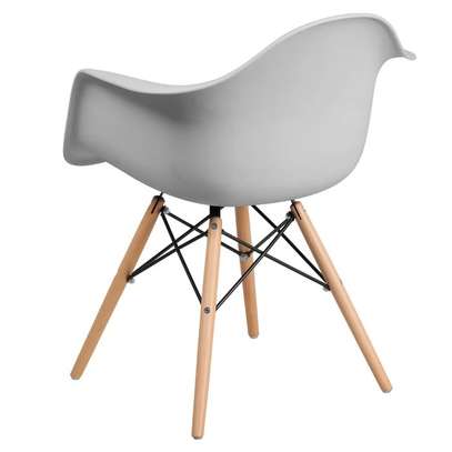 Home Chairs: Allensville Plastic Chair With Wooden Legs image 2