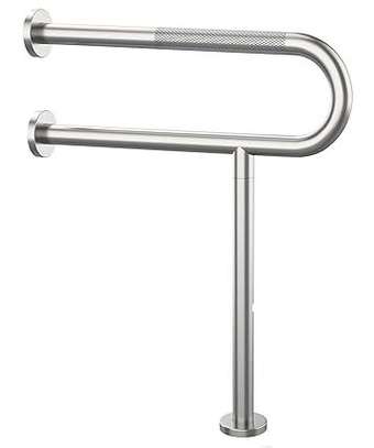 Stainless toilet support rail image 1