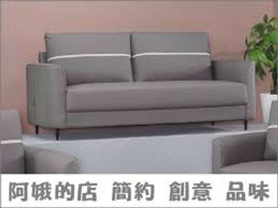 5 Seater Modern Imported Leather Executive Office Sofas image 4