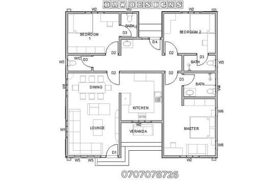 3 bedroom all ensuite house plan image 1