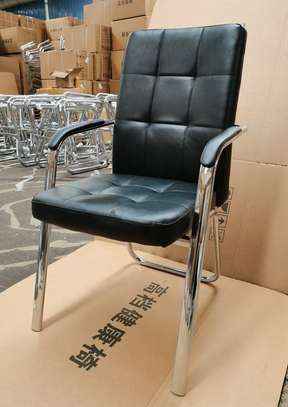 Office Guest Chair with Faux Leather Upholstery image 9