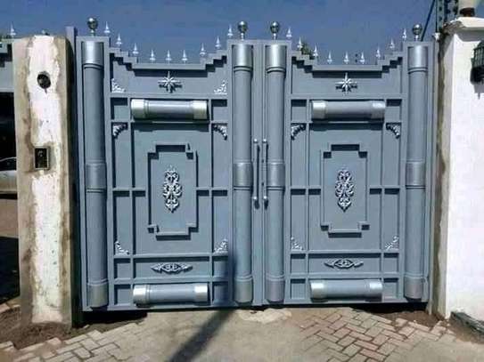 Decorative heavy steel Iron Gate Black Gold Ornate Design image 5