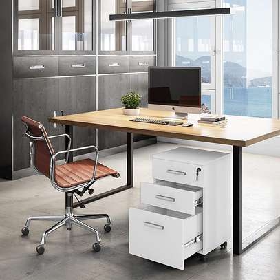 3‑Drawer Mobile File Cabinet in White image 4