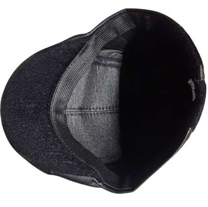 Mens Black Newsboy cap with faux hair image 3