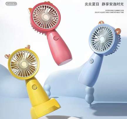 Rechargeable mini fan with stand and phone holder image 1