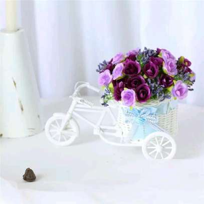 Creative Rose Artificial Flowers complete with Tricycle Pot image 2