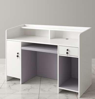 Office Desk: 160Cm Glossy White Office Counter Desk image 5