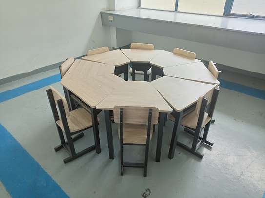 Modern design of lockers and chairs for schools. image 2
