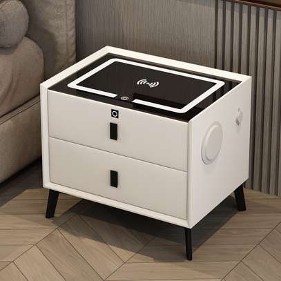 Modern Small Bedside Cabinet with Smart Features image 1