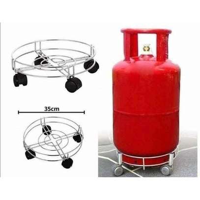 Movable Stainless Steel Gas Cylinder Trolley With Wheels image 1