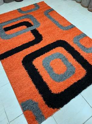 orange trendy Turkish shaggy carpets image 2