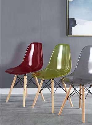 Office Chair: Clear Eames Red Dining Chair image 2