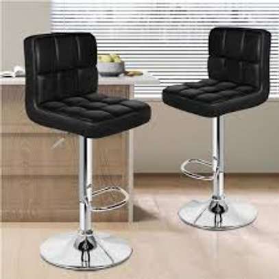 Adjustable Leather Armless Swivel Counter Barstool image 6