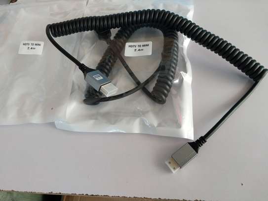 MINI HDMI Coiled Extension Flexible Spiral Cable Male To Mal image 2