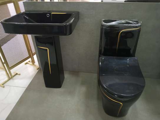 Modern Black toilet set image 2