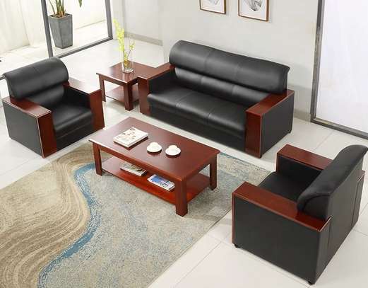 OFFICE SOFA:Comfortable Black Office Sofa image 1